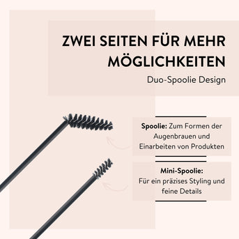 PARSA Beauty Essential Duo Spoolies, 3er-Set Augenbrauenbürsten für Styling & Soap Brows