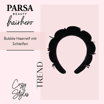 PARSA Beauty Hair Hero Haarreif Bubble mit Schleifen für Skincare & Wellness