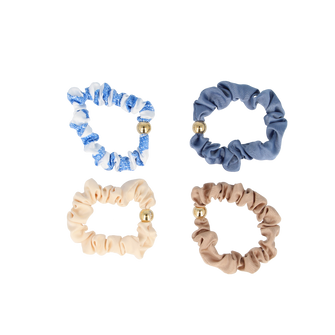 PARSA Beauty Limited Scrunchie-Set mit Gold-Verschluss, Mehrfarbig, 4 Stück
