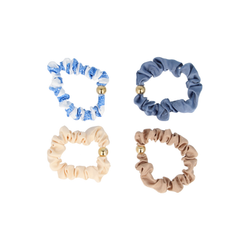 PARSA Beauty Limited Scrunchie-Set mit Gold-Verschluss, Mehrfarbig, 4 Stück