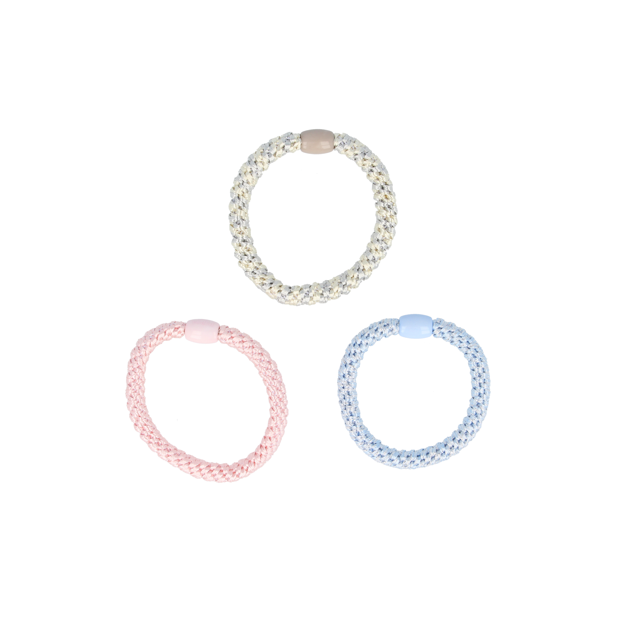 PARSA Beauty Limited Haargummi-Set Geflochten, Mehrfarbig, 6,5 cm, 3er-Set
