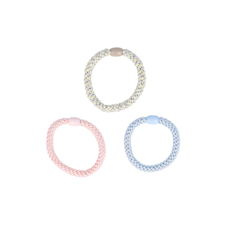PARSA Beauty Limited Haargummi-Set Geflochten, Mehrfarbig, 6,5 cm, 3er-Set