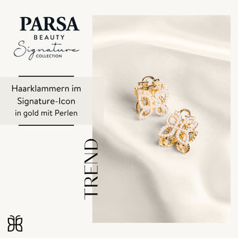 PARSA Beauty Signature Collection Haarklammern Metall mit Perlen, 2er-Set