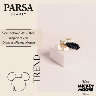 Disney Mickey Mouse inspiriertes Scrunchie-Set, Haargummis, 3tlg. von PARSA Beauty