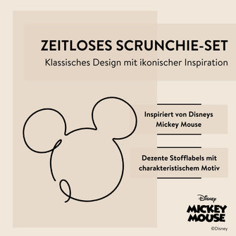 Disney Mickey Mouse inspiriertes Scrunchie-Set, Haargummis, 3tlg. von PARSA Beauty