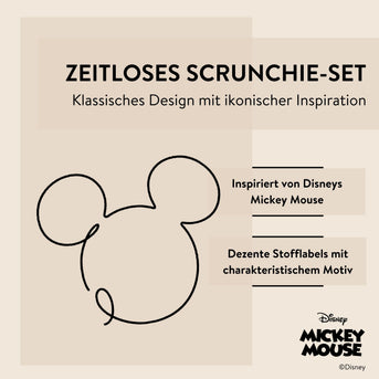 Disney Mickey Mouse inspiriertes Scrunchie-Set, Haargummis, 3tlg. von PARSA Beauty