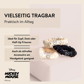 Disney Mickey Mouse inspiriertes Scrunchie-Set, Haargummis, 3tlg. von PARSA Beauty