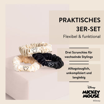 Disney Mickey Mouse inspiriertes Scrunchie-Set, Haargummis, 3tlg. von PARSA Beauty