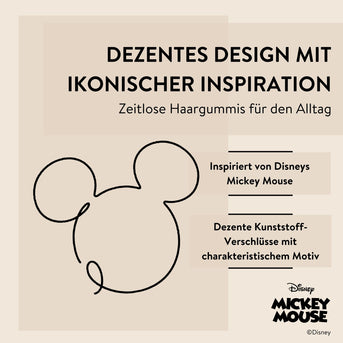 Disney Mickey Mouse inspirierte Haargummis, Struktur-Set, 4 Stk. von PARSA Beauty