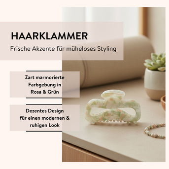 PARSA Beauty Lifestyle Pure Balance Haarklammer mit Marmor-Effekt, Groß