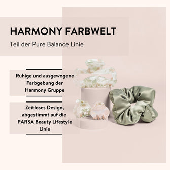 PARSA Beauty Lifestyle Pure Balance Satin Scrunchie Grün, gepolstert, 1 Stk.