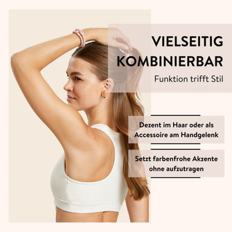 PARSA Beauty Lifestyle Pure Balance Haargummis gewebt, 3er-Set Grün/Rosa
