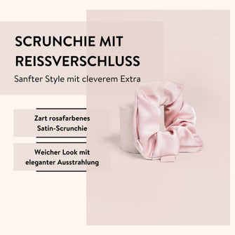 PARSA Beauty Lifestyle Pure Balance Satin Scrunchie mit Geheimfach, Rosa