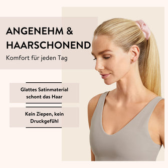 PARSA Beauty Lifestyle Pure Balance Satin Scrunchie mit Geheimfach, Rosa