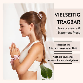 PARSA Beauty Lifestyle Pure Balance Satin Scrunchie mit Geheimfach, Rosa