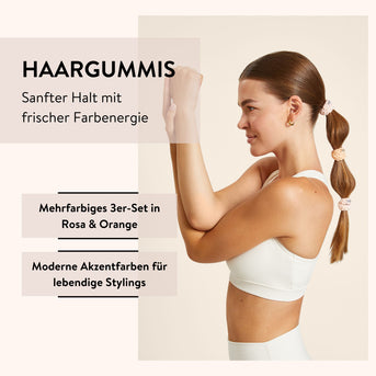 PARSA Beauty Lifestyle Pure Balance Haargummis Rosa/Orange, weich, 3er-Set