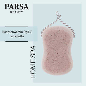 PARSA Beauty Wellness Badeschwamm Relax Terracotta, sanfte Reinigung