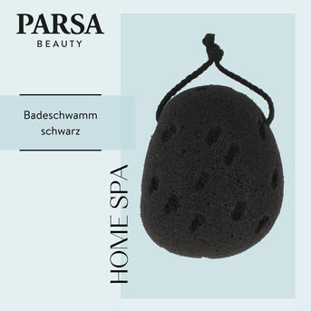 PARSA Beauty Wellness Badeschwamm Schwarz, sanfte Körperreinigung