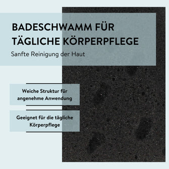 PARSA Beauty Wellness Badeschwamm Schwarz, sanfte Körperreinigung