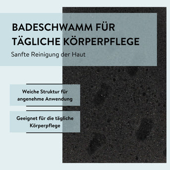 PARSA Beauty Wellness Badeschwamm Schwarz, sanfte Körperreinigung