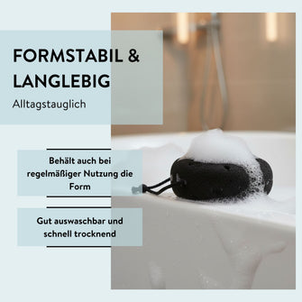 PARSA Beauty Wellness Badeschwamm Schwarz, sanfte Körperreinigung