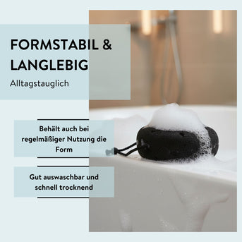 PARSA Beauty Wellness Badeschwamm Schwarz, sanfte Körperreinigung