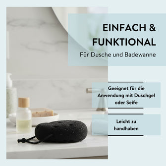 PARSA Beauty Wellness Badeschwamm Schwarz, sanfte Körperreinigung