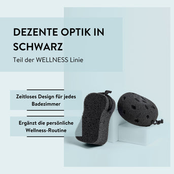 PARSA Beauty Wellness Badeschwamm Schwarz, sanfte Körperreinigung