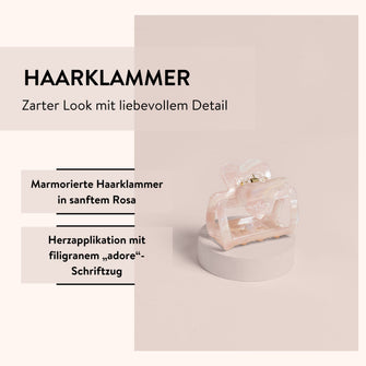 PARSA Beauty Lifestyle Pure Balance Haarklammer Rosa mit Herz & Schriftzug