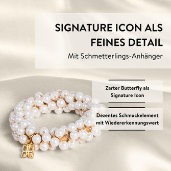 PARSA Beauty Signature Collection Haargummi im Perlen-Look, Weiß/Gold