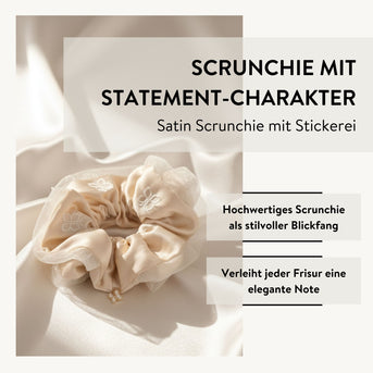 PARSA Beauty Signature Collection Satin Scrunchie mit Schmetterling-Stickerei