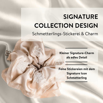 PARSA Beauty Signature Collection Satin Scrunchie mit Schmetterling-Stickerei