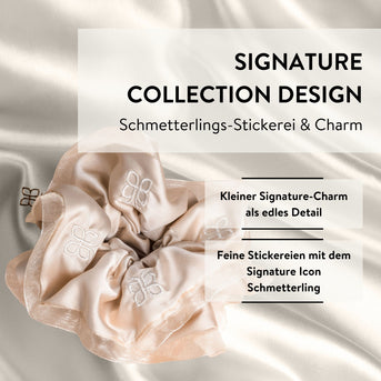PARSA Beauty Signature Collection Satin Scrunchie mit Schmetterling-Stickerei