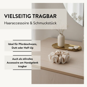 PARSA Beauty Signature Collection Satin Scrunchie mit Schmetterling-Stickerei