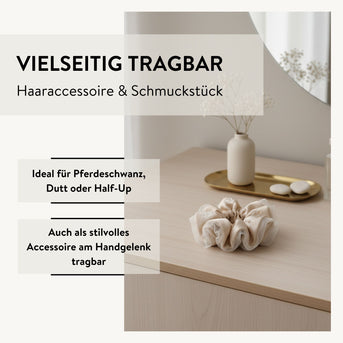 PARSA Beauty Signature Collection Satin Scrunchie mit Schmetterling-Stickerei