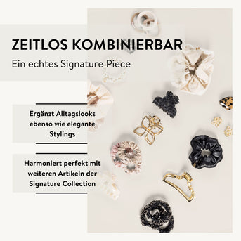PARSA Beauty Signature Collection Satin Scrunchie mit Schmetterling-Stickerei