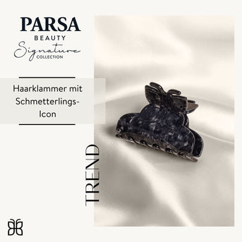 PARSA Beauty Signature Collection Haarklammer mit Schmetterling-Icon, Schwarz