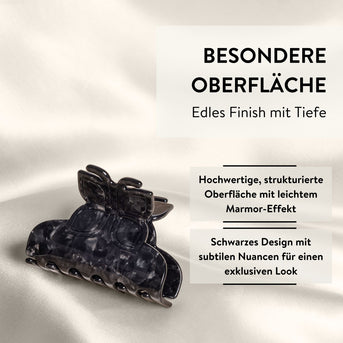 PARSA Beauty Signature Collection Haarklammer mit Schmetterling-Icon, Schwarz