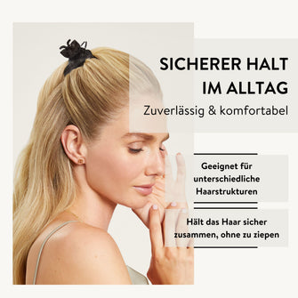 PARSA Beauty Signature Collection Haarklammer mit Schmetterling-Icon, Schwarz