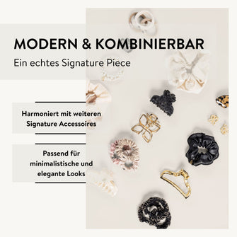 PARSA Beauty Signature Collection Haargummis Schwarz mit Goldnaht, 3er-Set