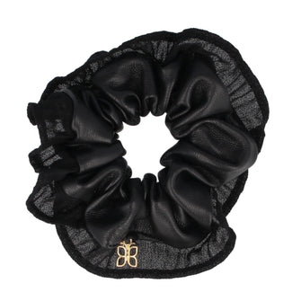 PARSA Beauty Signature Collection Scrunchie aus Kunstleder mit Bordüre, 1 Stk.