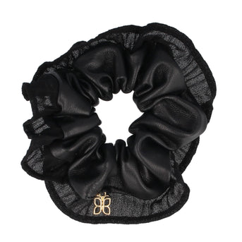 PARSA Beauty Signature Collection Scrunchie aus Kunstleder mit Bordüre, 1 Stk.