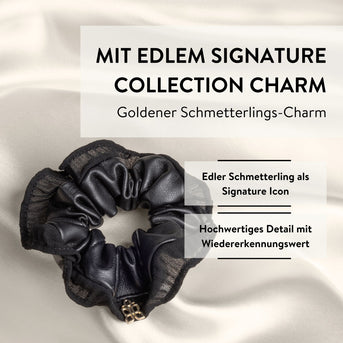 PARSA Beauty Signature Collection Scrunchie aus Kunstleder mit Bordüre, 1 Stk.