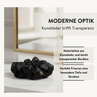 PARSA Beauty Signature Collection Scrunchie aus Kunstleder mit Bordüre, 1 Stk.