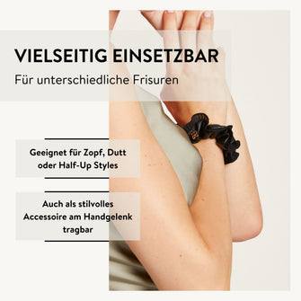 PARSA Beauty Signature Collection Scrunchie aus Kunstleder mit Bordüre, 1 Stk.