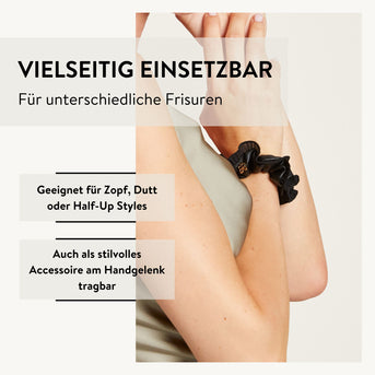 PARSA Beauty Signature Collection Scrunchie aus Kunstleder mit Bordüre, 1 Stk.