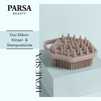 PARSA Beauty Wellness Silikon 2in1 Bürste, Vitalisierende Pflege für Kopfhaut & Körper