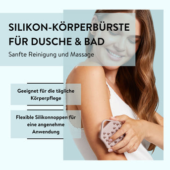 PARSA Beauty Wellness Silikon 2in1 Bürste, Vitalisierende Pflege für Kopfhaut & Körper