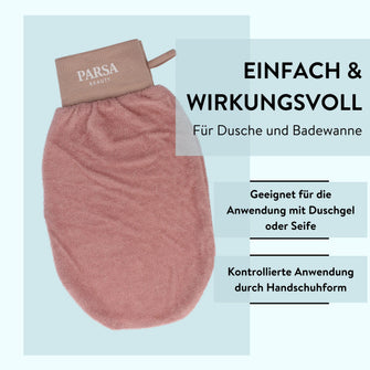 PARSA Beauty Wellness Peelinghandschuh Terracotta, Sanfte Erneuerung in warmer Spa-Optik