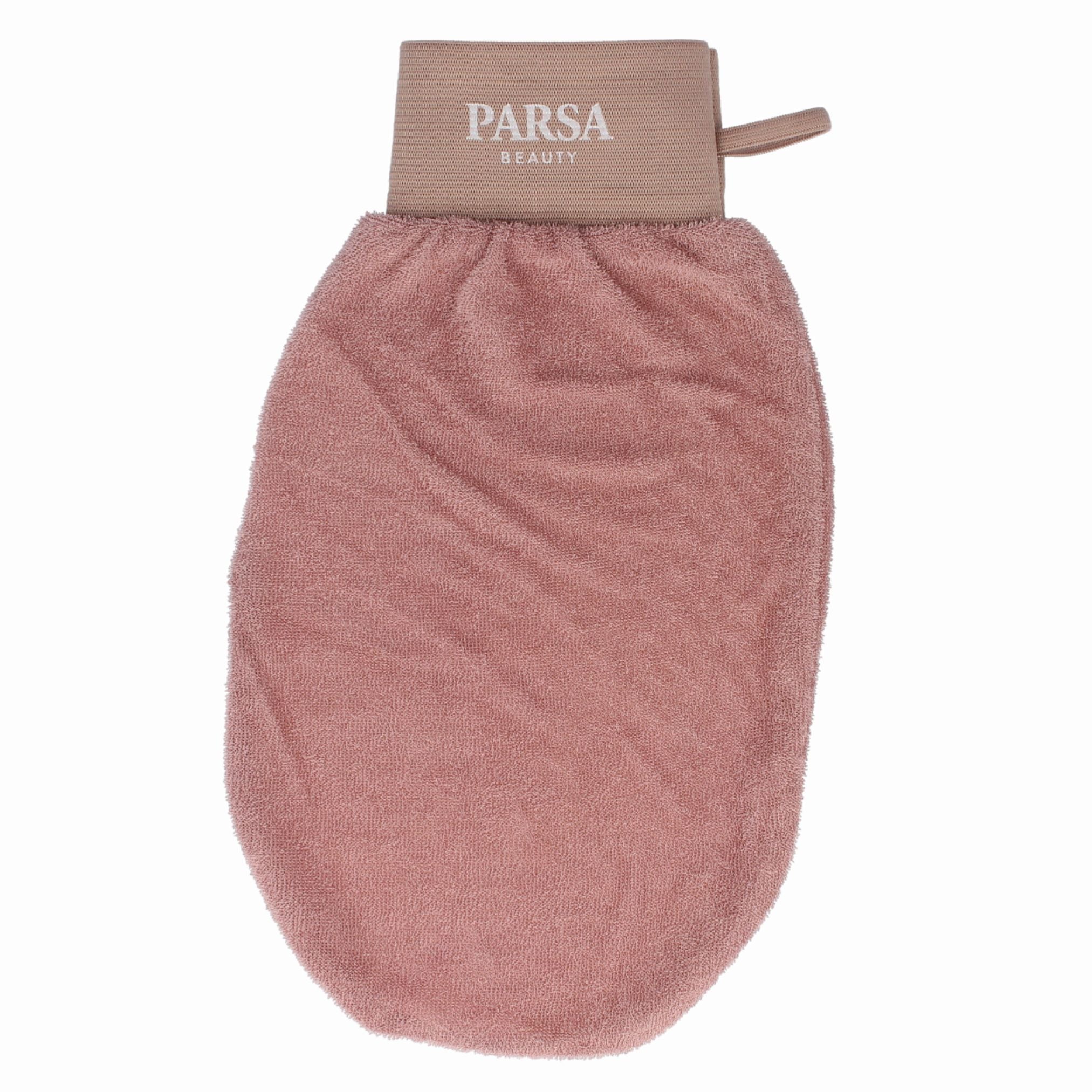 PARSA Beauty Wellness Peelinghandschuh Terracotta, Sanfte Erneuerung in warmer Spa-Optik